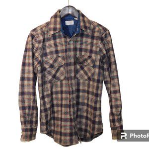 Sears Vintage Virgin Wool Blend Shacket Jacket Button Down Shirt Size Medium
